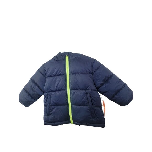 Wonder Nation Baby Boys 18M Bubble Jacket Navy Blue Hooded Coat - Picture 2 of 3